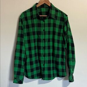 Green and Black Checkered Women’s Flannel Shirt